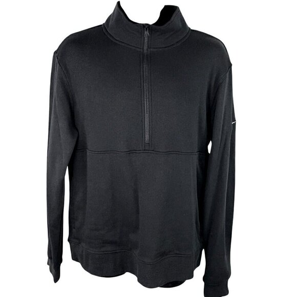 Nike Golf 1/2 Zip Club Fleece Swoosh Sleeve Sweatshirt Men’s L Black DX6718 NWT - Picture 1 of 7